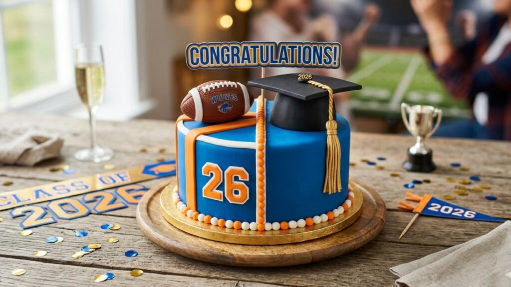 Sports Themed Graduation Cake for Student Athletes