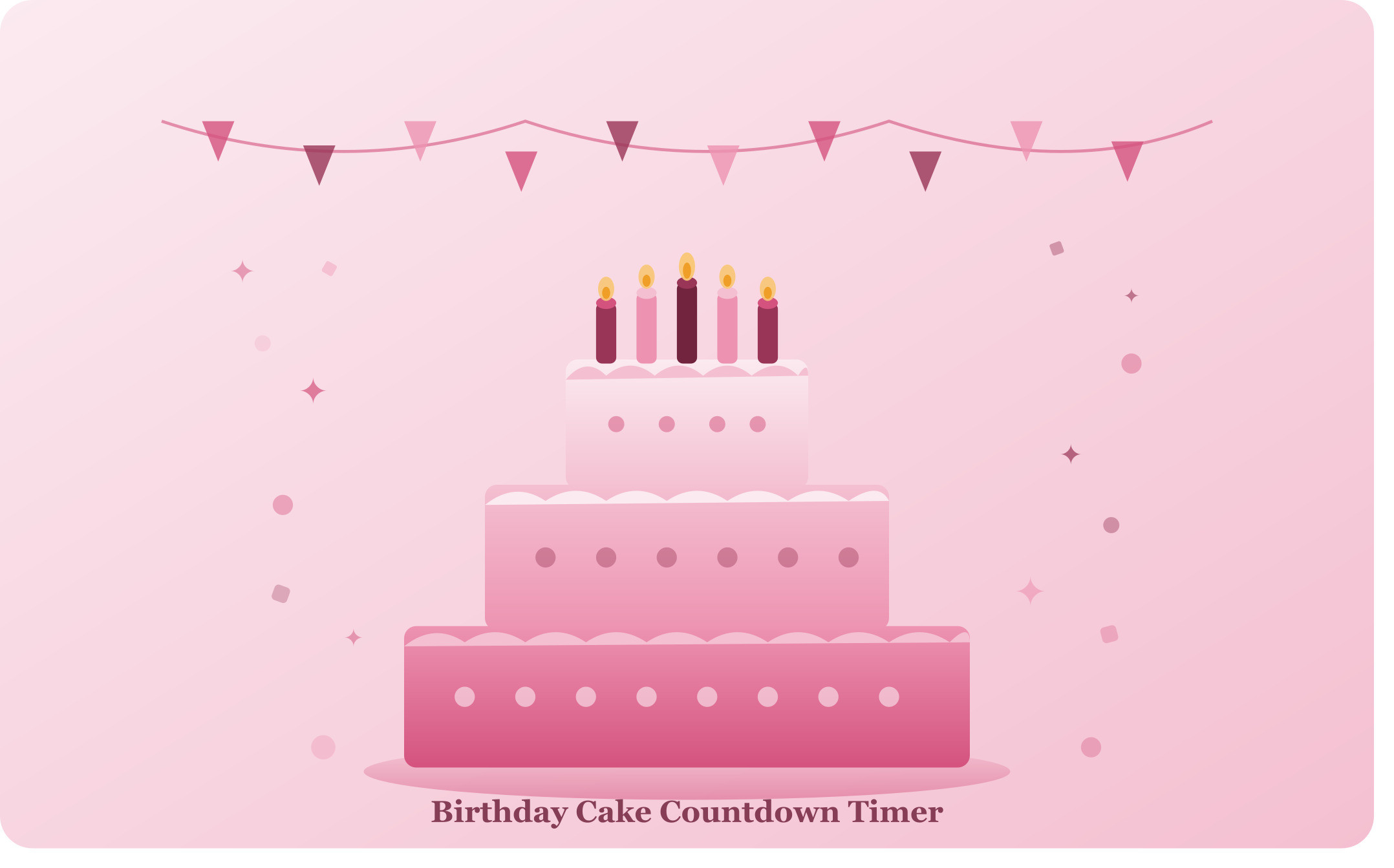Birthday Cake Countdown Timer – Free Online Countdown Clock Showing Days, Hours, Minutes and Seconds Until Your Birthday